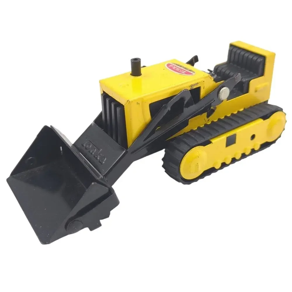 Vintage Tonka Dozer Loader Pressed Steel Yellow Black Construction Toy Tractor